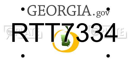 RTT7334 Georgia License Plate