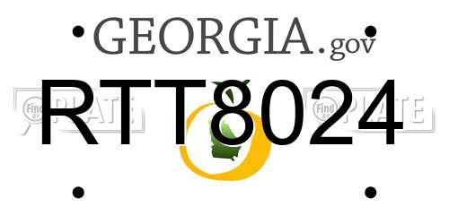 RTT8024 Georgia License Plate