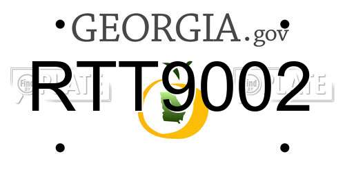 RTT9002 Georgia License Plate