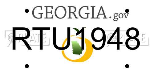 RTU1948 Georgia License Plate