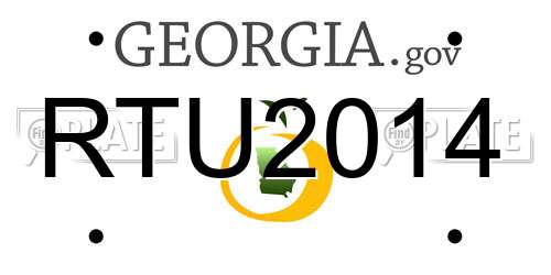 RTU2014 Georgia License Plate