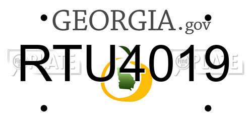 RTU4019 Georgia License Plate