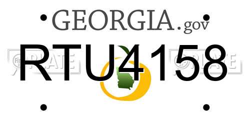 RTU4158 Georgia License Plate