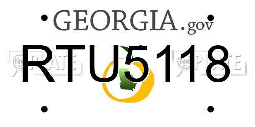 RTU5118 Georgia License Plate