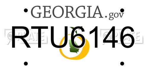 RTU6146 Georgia License Plate