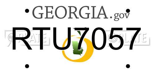 RTU7057 Georgia License Plate