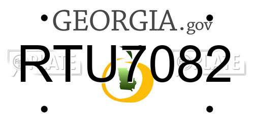 RTU7082 Georgia License Plate