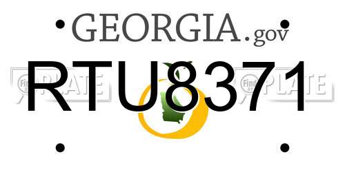 RTU8371 Georgia License Plate