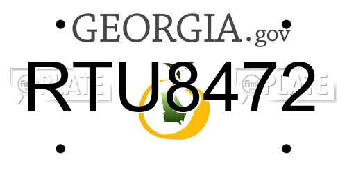 RTU8472 Georgia License Plate