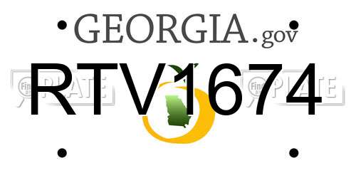 RTV1674 Georgia License Plate