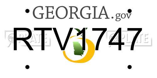 RTV1747 Georgia License Plate