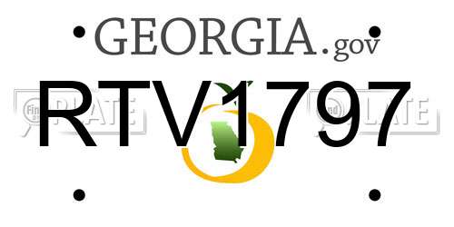 RTV1797 Georgia License Plate