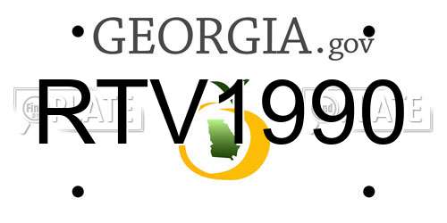 RTV1990 Georgia License Plate