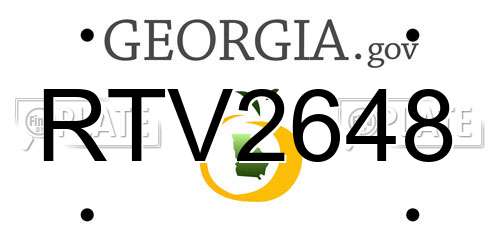 RTV2648 Georgia License Plate