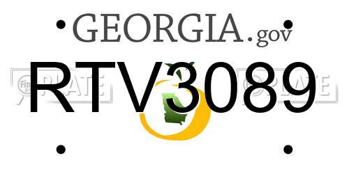 RTV3089 Georgia License Plate