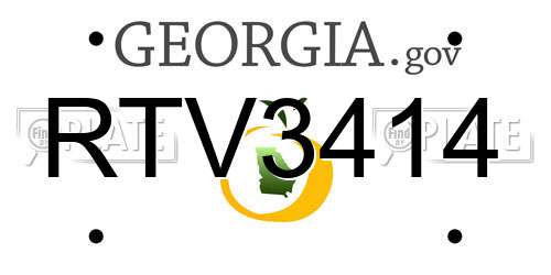 RTV3414 Georgia License Plate