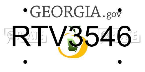 RTV3546 Georgia License Plate