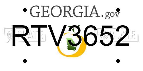 RTV3652 Georgia License Plate