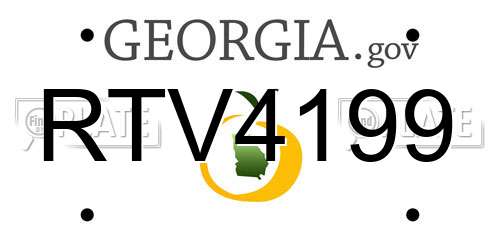RTV4199 Georgia License Plate