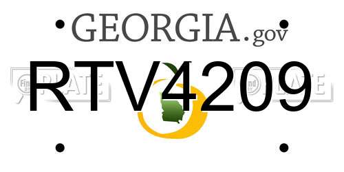 RTV4209 Georgia License Plate