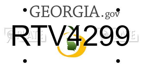 RTV4299 Georgia License Plate