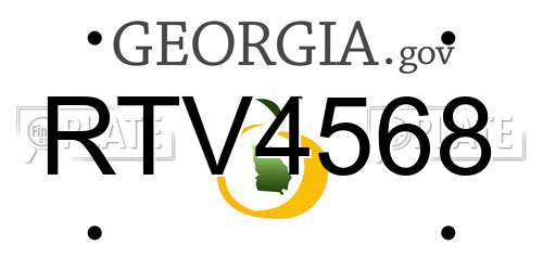 RTV4568 Georgia License Plate