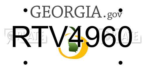 RTV4960 Georgia License Plate