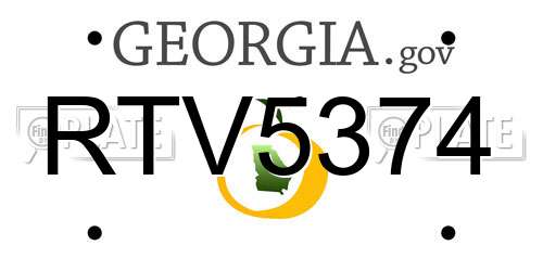 RTV5374 Georgia License Plate