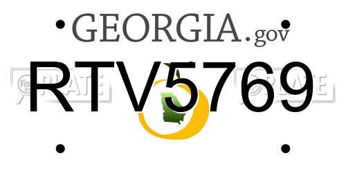 RTV5769 Georgia License Plate