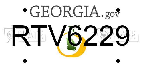 RTV6229 Georgia License Plate