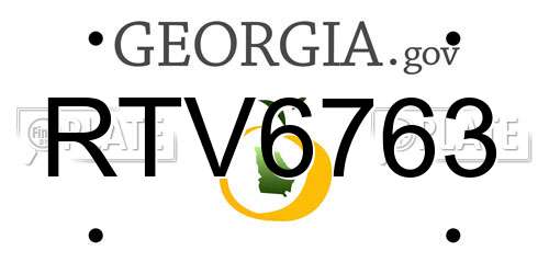 RTV6763 Georgia License Plate
