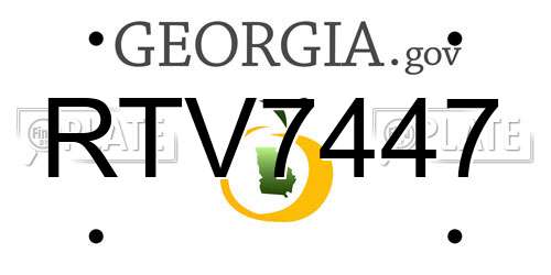 RTV7447 Georgia License Plate