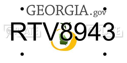 RTV8943 Georgia License Plate