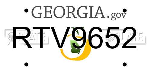 RTV9652 Georgia License Plate