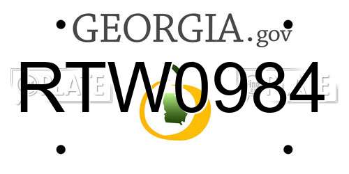 RTW0984 Georgia License Plate