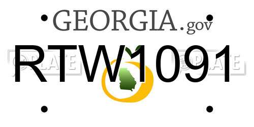 RTW1091 Georgia License Plate