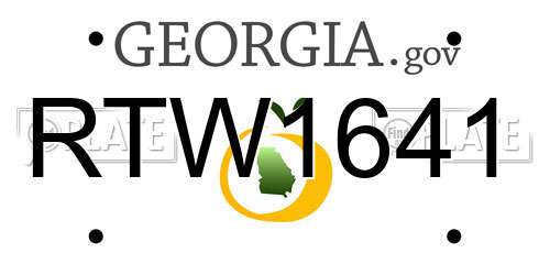 RTW1641 Georgia License Plate
