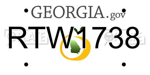 RTW1738 Georgia License Plate