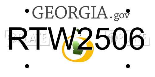 RTW2506 Georgia License Plate