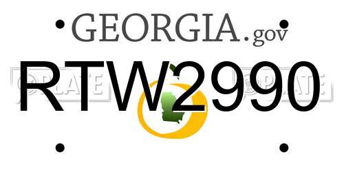 RTW2990 Georgia License Plate