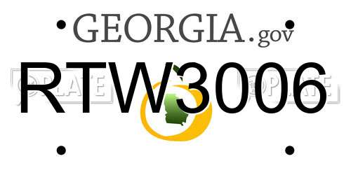RTW3006 Georgia License Plate
