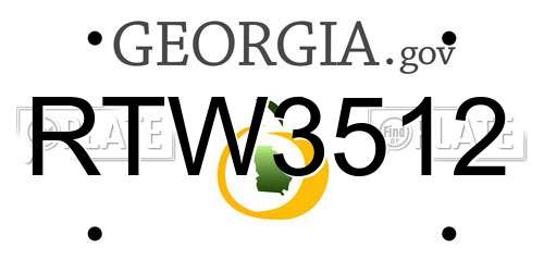 RTW3512 Georgia License Plate