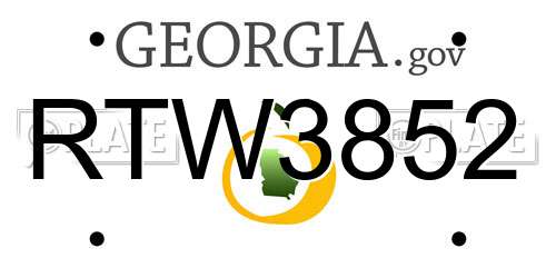 RTW3852 Georgia License Plate