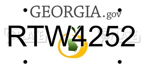 RTW4252 Georgia License Plate