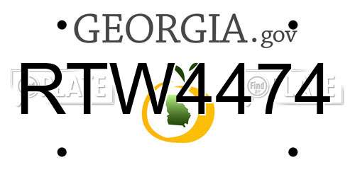 RTW4474 Georgia License Plate