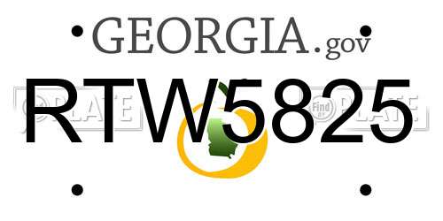 RTW5825 Georgia License Plate