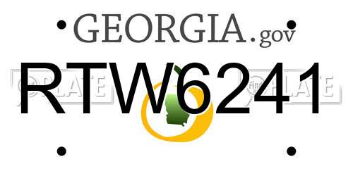 RTW6241 Georgia License Plate