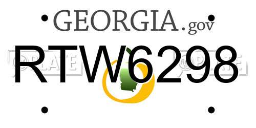 RTW6298 Georgia License Plate