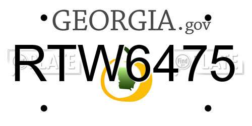 RTW6475 Georgia License Plate