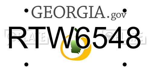 RTW6548 Georgia License Plate
